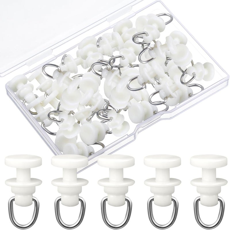Craftsatin Plastic Curtain Track Hooks Ceiling Sliding Curtain Glider Accessories for Living Bedroom Shower Privacy Rv Garage Divider Track and Hooks(50 Pcs) - Image 1